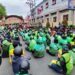 Demo Ojol di Polres Binjai Kondusif, Tiba-Tiba Mendadak Driver Dibagikan Beras SPHP