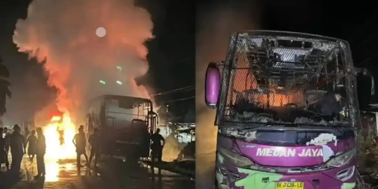 Bus Medan Jaya Terbakar di Sumsel, Penumpang Sempat Terjebak Meski tak Ada Korban Jiwa
