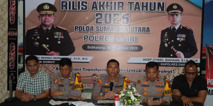 Akhir Tahun 2025, Polres Dairi Jabarkan Hasil Pengungkapan Selama Setahun