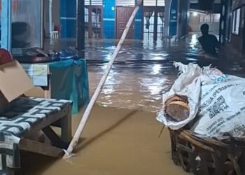 Ratusan Rumah Masyarakat Terendam Banjir Akibat 2 Sungai di Kecamatan Kuala Meluap