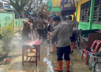 Beberapa Sekolah di Langkat Masih Terendam Banjir pada Hari Pertama Belajar Mengajar