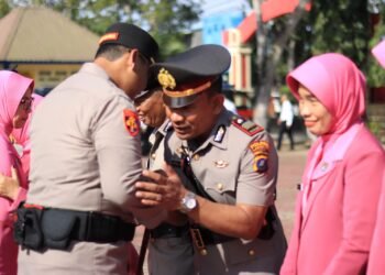 Polres Langkat Laksanakan Sertijab 2 Kasat dan 4 Kapolsek