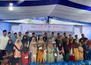 Pertamina EP Pangkalan Susu Gelar Syukuran bersama Anak Yatim di Hamparan Perak