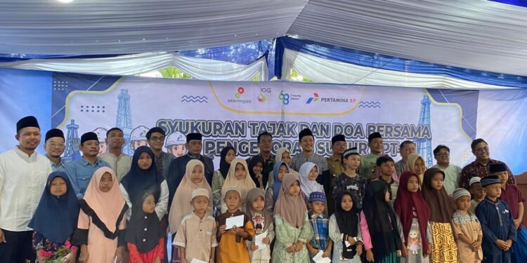 Pertamina EP Pangkalan Susu Gelar Syukuran bersama Anak Yatim di Hamparan Perak