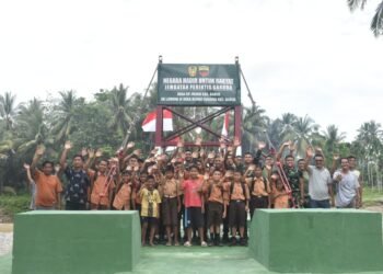TNI AD Rampungkan Pembangunan Jembatan Perintis Garuda di Desa Mudik, Tapanuli Tengah