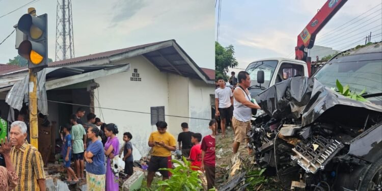 Mobil Mewah Hyundai Palisade Tabrak Rumah Warga di Kota Binjai, Diduga Dalam Kecepatan Tinggi