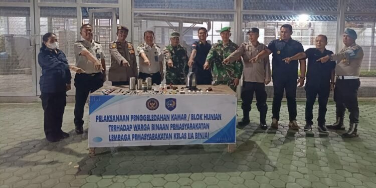 Hunian Warga Binaan di Lapas Kelas IIA Binjai di Razia Tim Gabungan, Ini Barang Bukti yang Disita