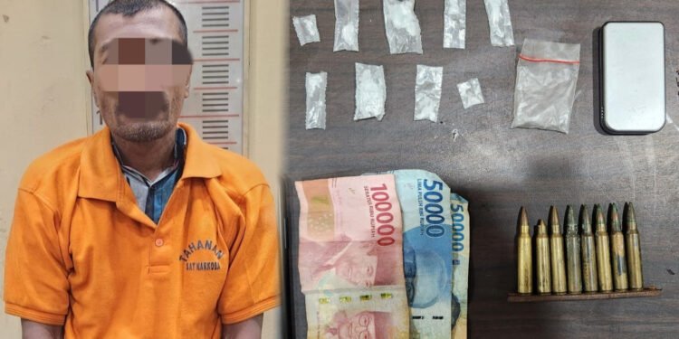 Simpan Sabu Seberat 3,59 Gram dan 8 Butir Amunisi Senjata Api, Pria di Langkat Ditangkap