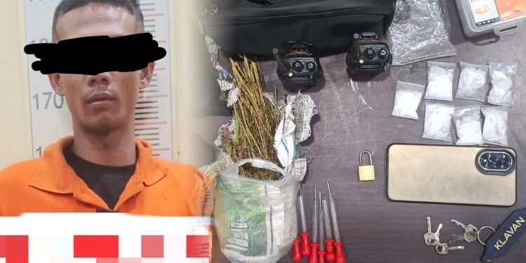 Simpan 36,34 Gram Sabu dan Ganja 52,12 Gram di Tambak Ikan, Pria di Langkat Diringkus Polisi