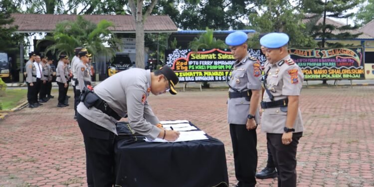 4 Kapolsek Diganti usai Kapolres Langkat Sertijab Pejabatnya