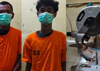 2 Pria di Binjai Diringkus Polisi Usai Bongkar Gudang dan Bawa Kabur Mesin Pemotong Aluminium