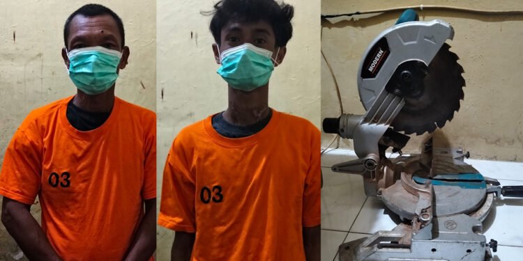 2 Pria di Binjai Diringkus Polisi Usai Bongkar Gudang dan Bawa Kabur Mesin Pemotong Aluminium