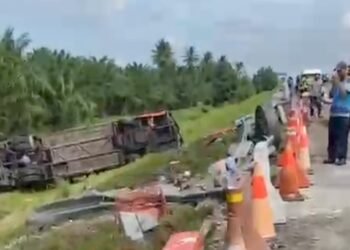 Bus Halmahera Remuk di Jalan Tol Tebing Tinggi-Medan, 4 Orang Tewas