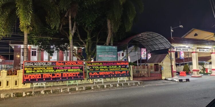 Masyarakat Resah Polres Binjai Dikirimin Papan Bunga Bertuliskan “Binjai Darurat Begal”