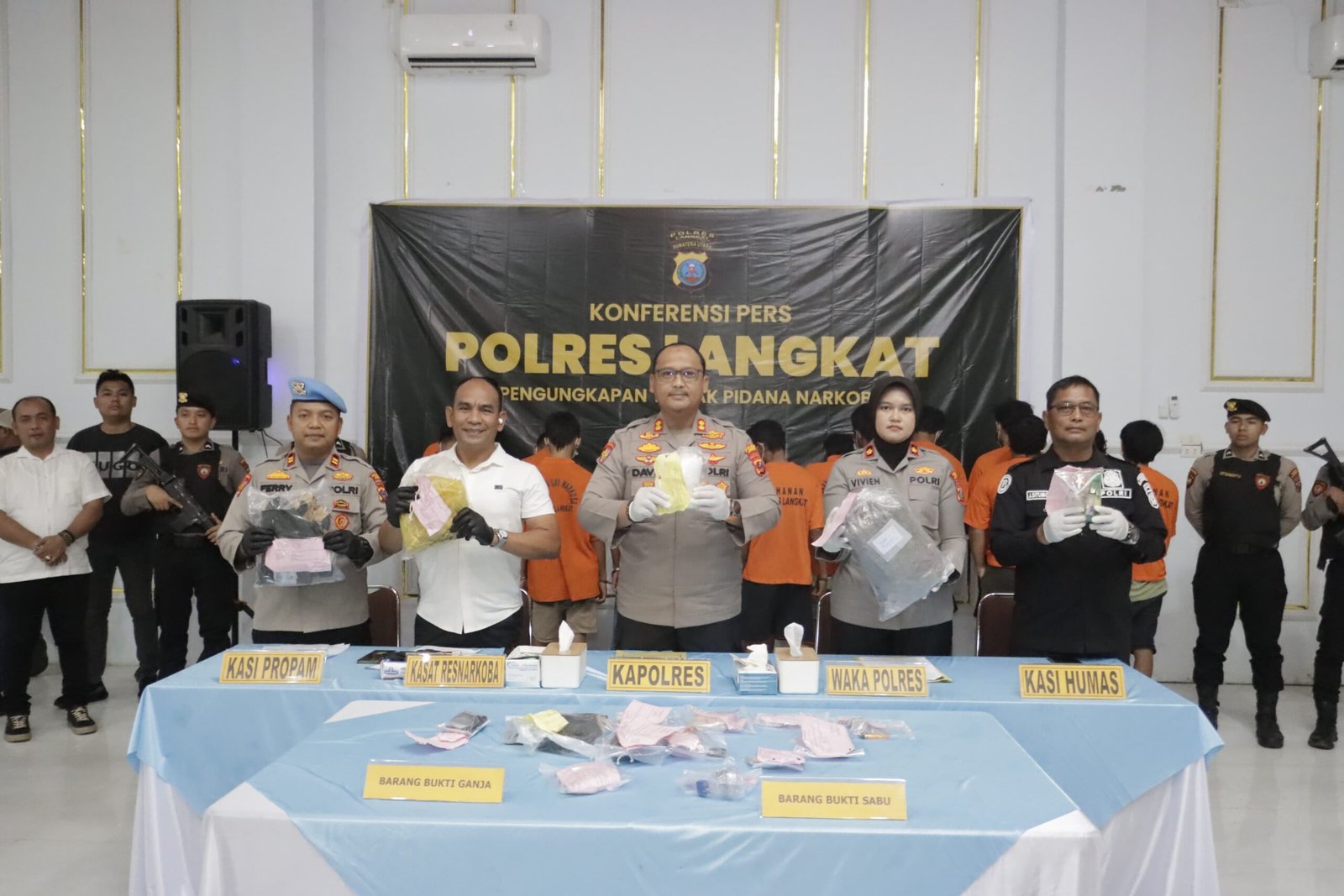 2 Kg Ganja dan 782 Gram Sabu Disita Polisi usai Ringkus 35 Tersangka di Langkat