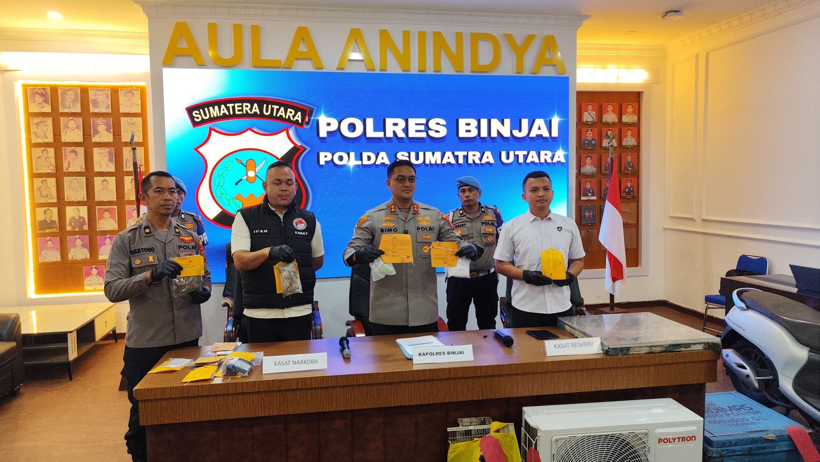 Sebulan Polres Binjai Ungkap 16 Kasus, 257 Gram Sabu dan 309 Butir Ekstasi Disita
